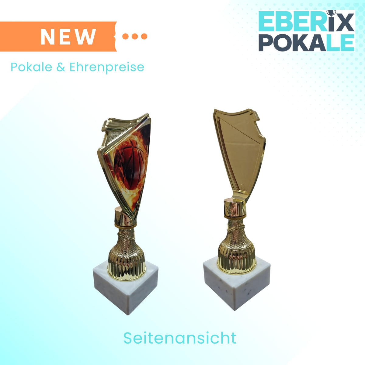 Basketball Pokal 18,5 cm - Trophäe mit Wunschgravur & Marmorsockel