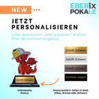 10cm Kinderfeuerwehr-Pokal - Acryl Trophäe mit Drache & Wunschgravur