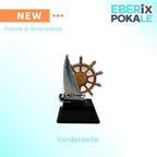 XS Pokal Segelboot 10 cm - Maritime Trophäe mit Gravur & Steuerrad