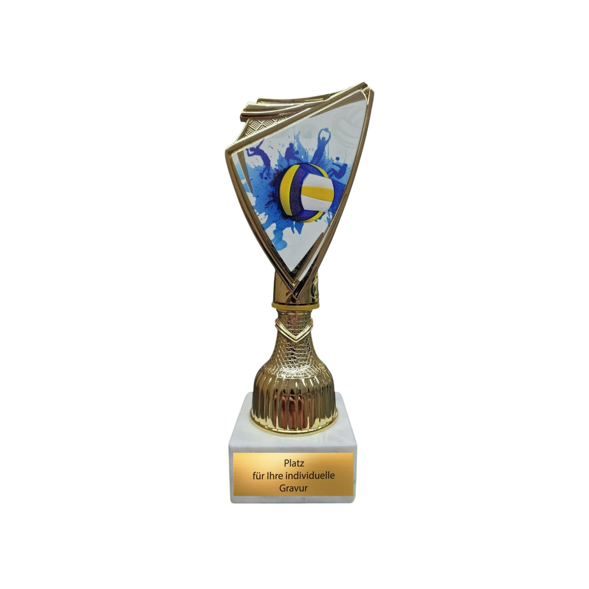 18,5 cm Volleyball Pokal Trophäe - Gold Award mit Marmorsockel & Gravur