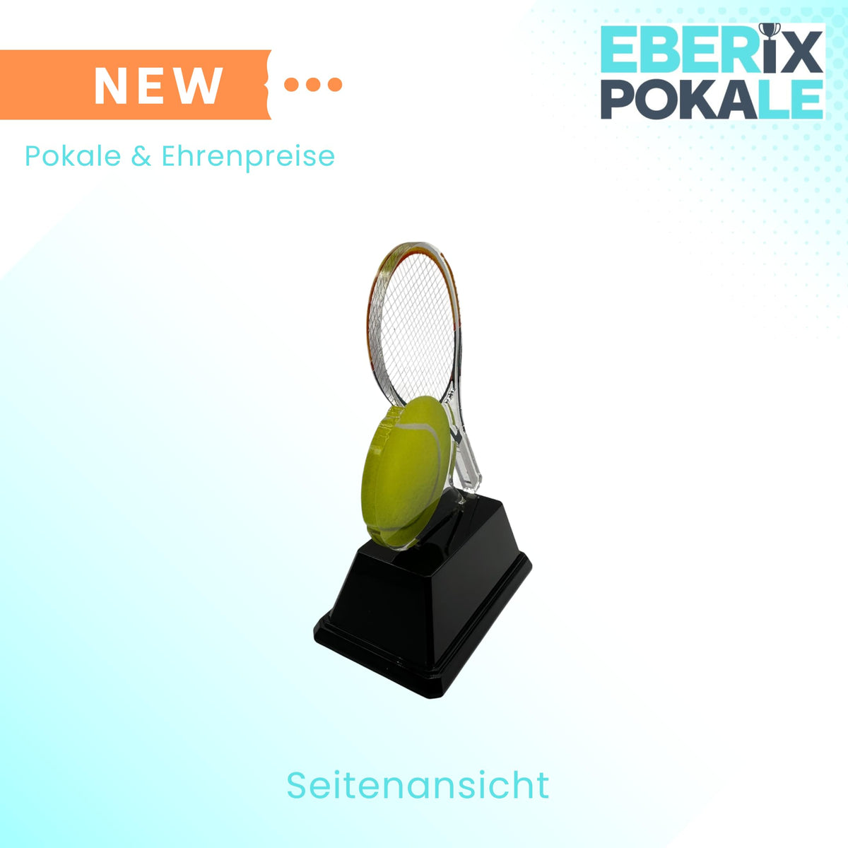 Tennis Pokal 10 cm - XS Acryl Trophäe mit Gravurschild für Kinder