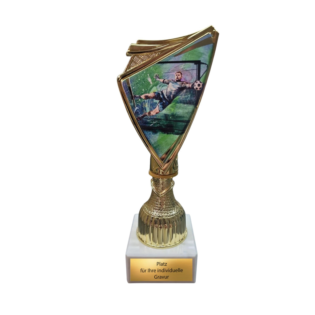 Fußball Torwart Pokal 18.5 cm - Trophäe mit Wunschgravur & Marmorsockel
