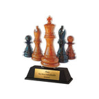 9 cm Schachpokal aus Acryl - Mini Trophäe mit Gravurschild für Turniere