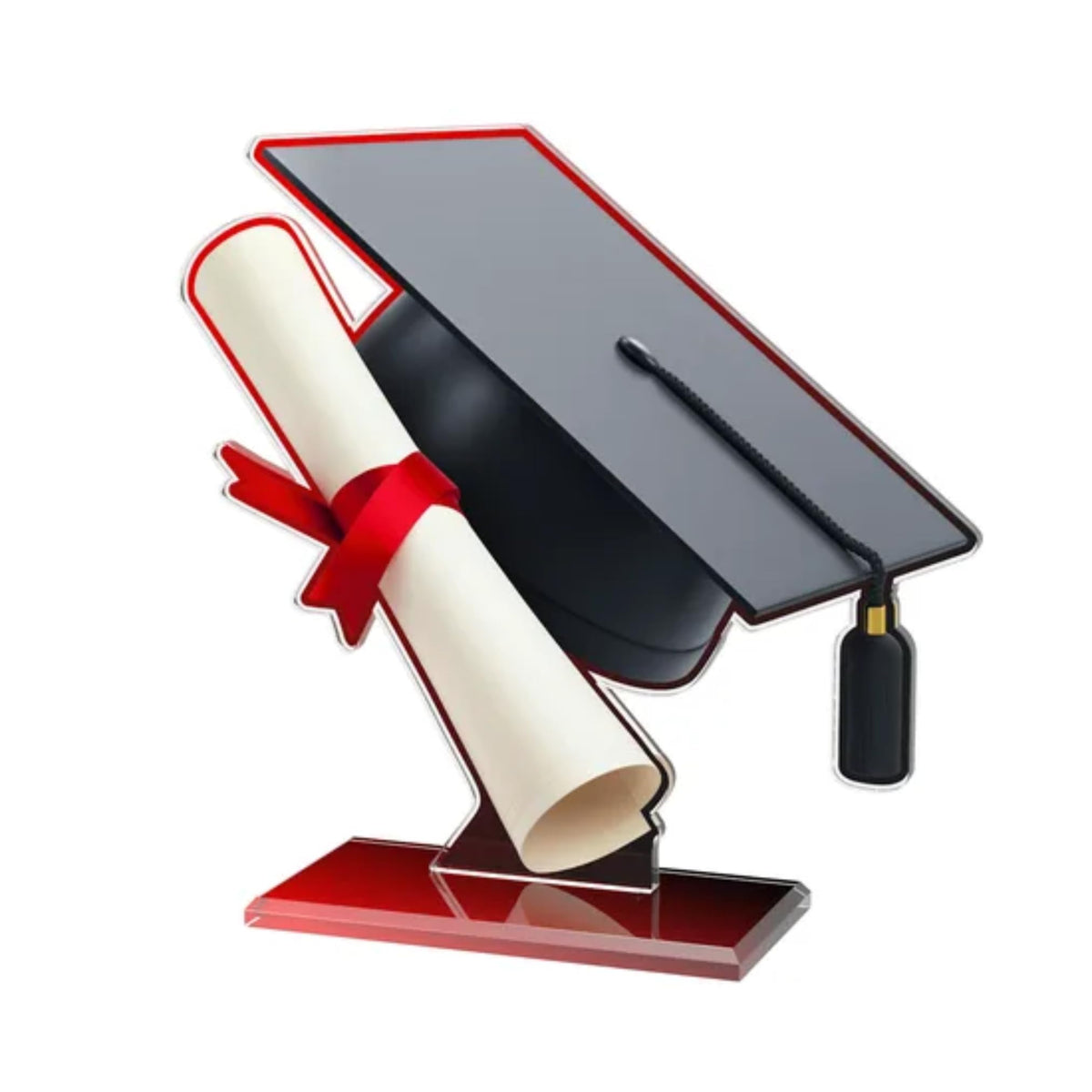 Pokal mit Gravur zum Abitur & Abschluss - Acryl-Trophäe für Absolventen