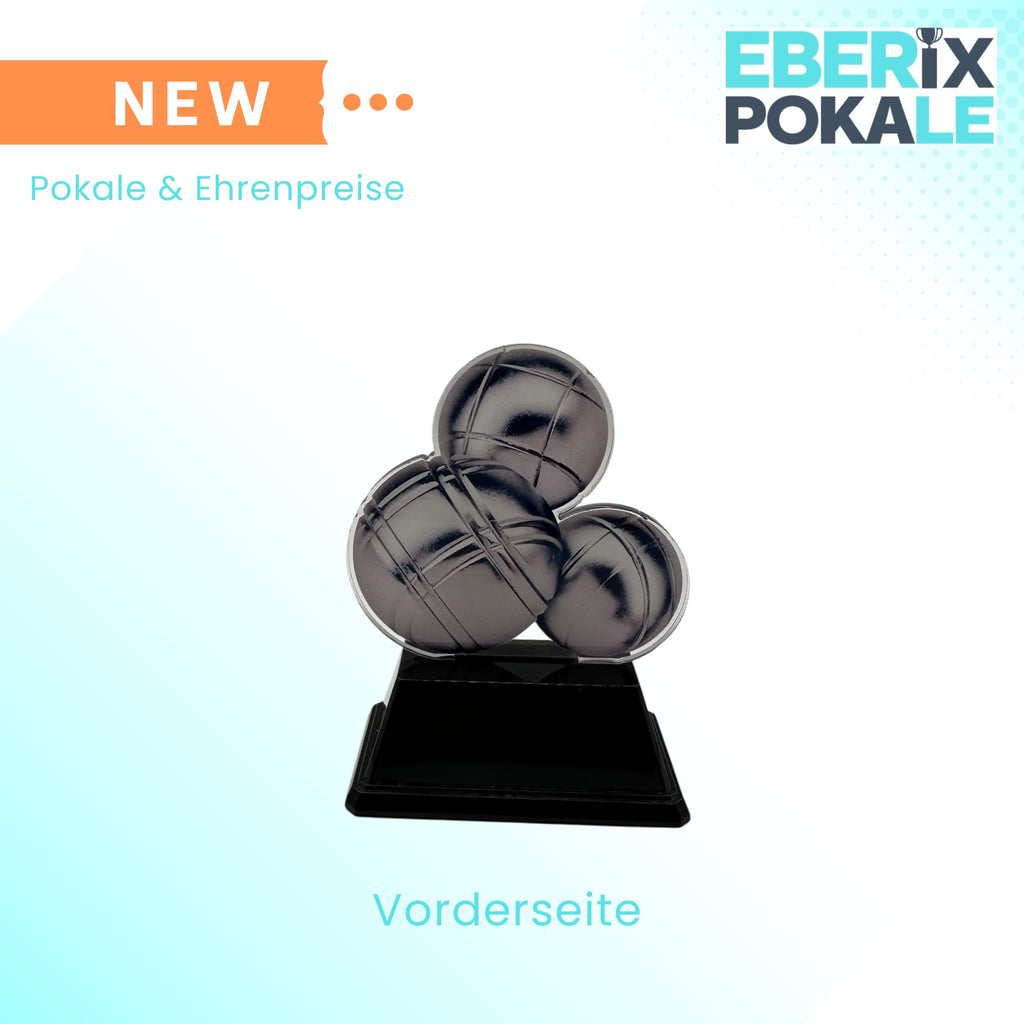 XS Boule Pokal aus Acryl - 9 cm Trophäe mit Gravur für Pétanque Turniere