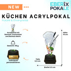 Acryl Kochpokal 15 cm mit Gravurschild - Pokal für Kochwettbewerbe & Events