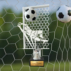 Torwartpokal 27 cm Metallfigur mit Wunschgravur & 3D-Hintergrund