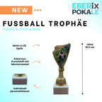 Fussball Pokal 18,5 cm in Gold - Trophaee mit Gravur & Marmorsockel