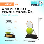 Tennis Pokal 10 cm - XS Acryl Trophäe mit Gravurschild für Kinder