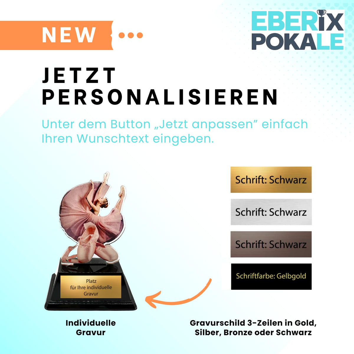 Pokal Ballett Taenzerin 10 cm - Acryl Trophaee fuer Tanzschulen & Vereine
