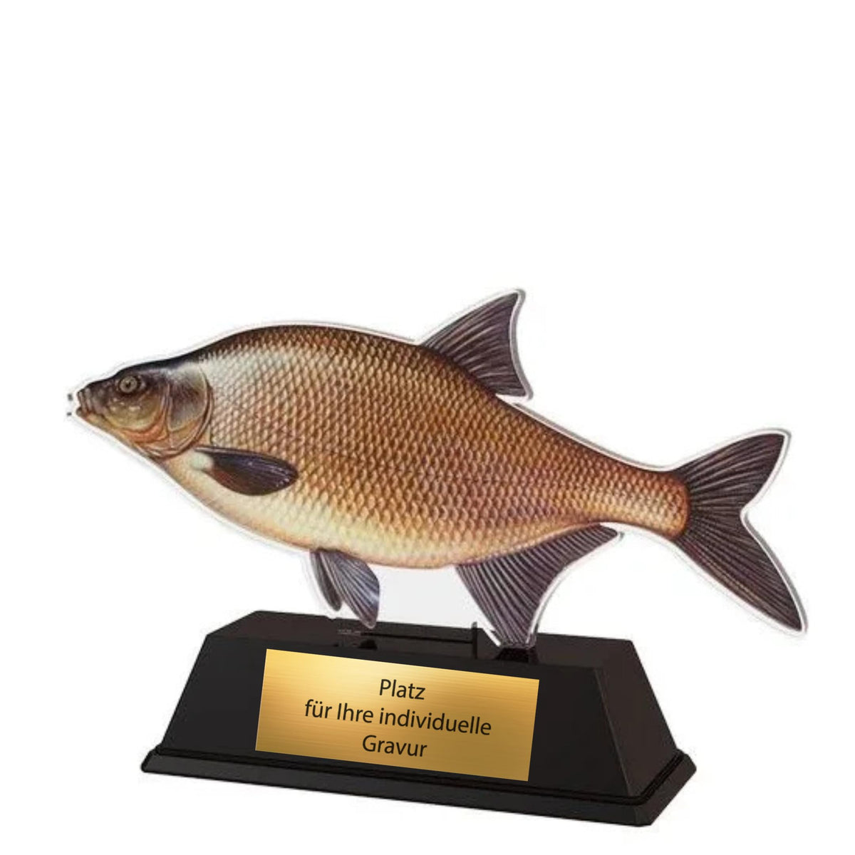 XS Angelpokal 9 cm - Pokal mit Fischmotiv und Gravur für Angler