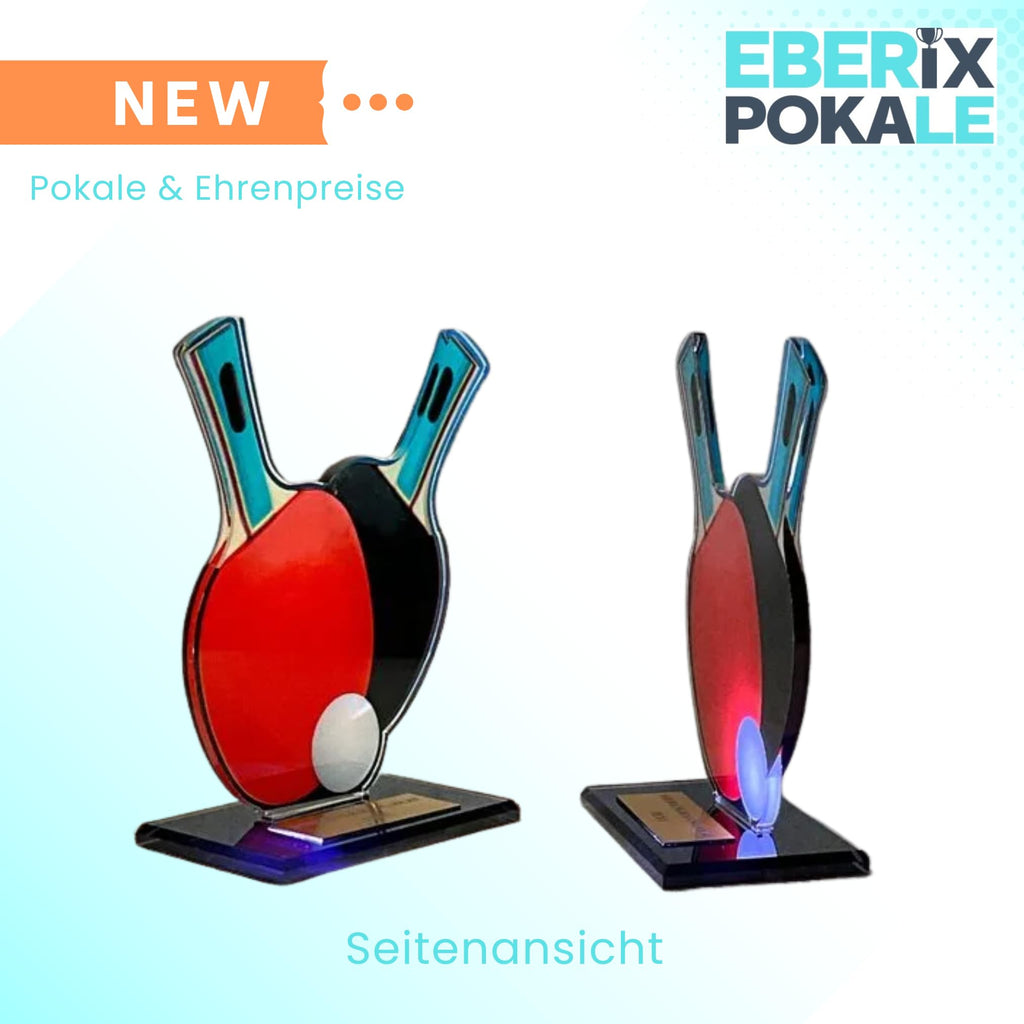 Acryl-Tischtennistrophäe 20 cm - Pokal für Tischtennisturniere - Award