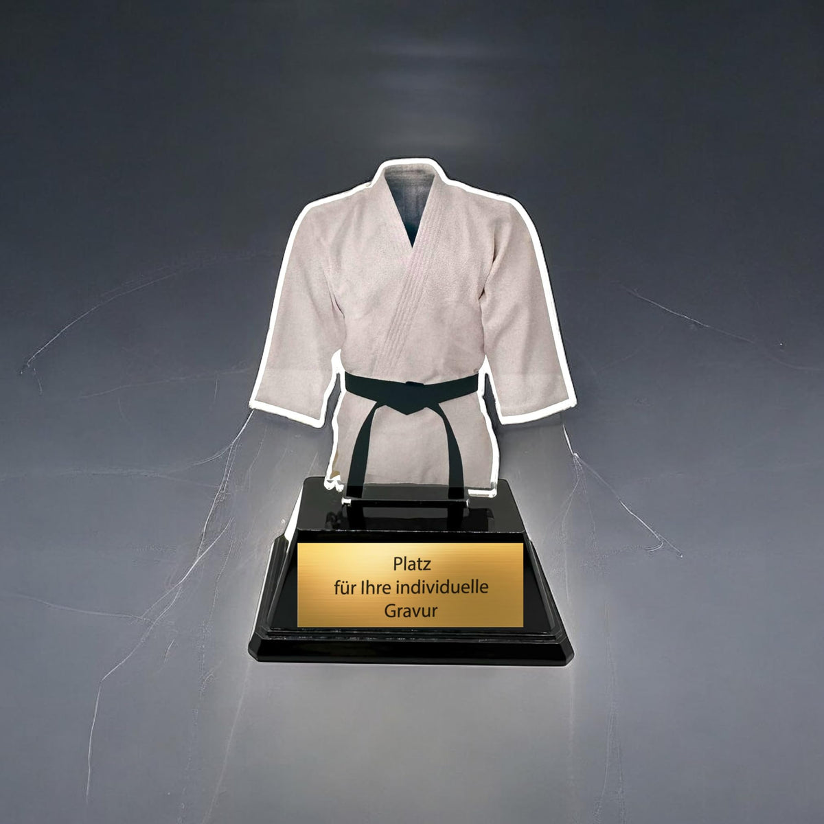 XS Acryl Kampfsport-Pokal 10 cm - Judo & Karate Trophäe mit Gürtel