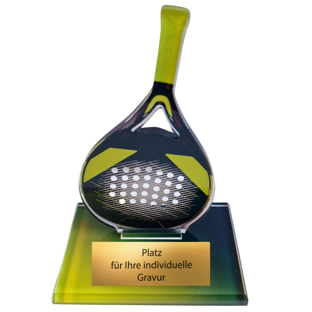 Padel Pokal 13 cm aus Acryl mit Gravur - Moderne Trophäe für Turniere