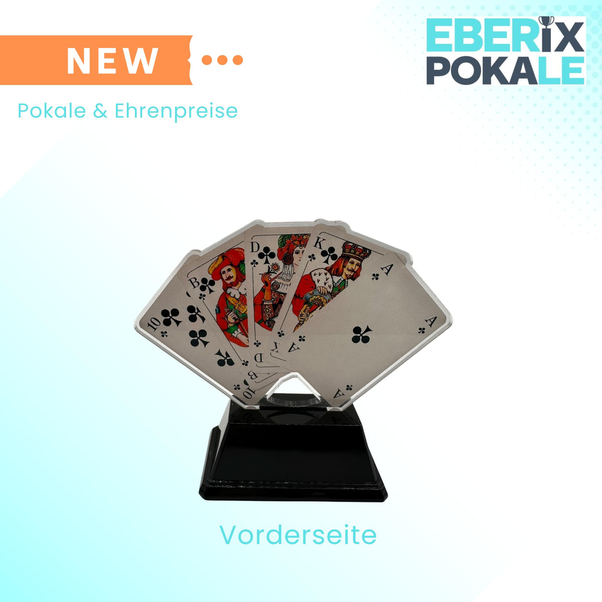 10 cm Acryl Kartenspiel Pokal - Trophäe für Skat, Poker & Doppelkopf