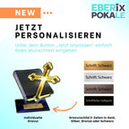 2D Religions Pokal Acryl 18cm Trophäe mit Bibel & Kreuz - Personalisierbar