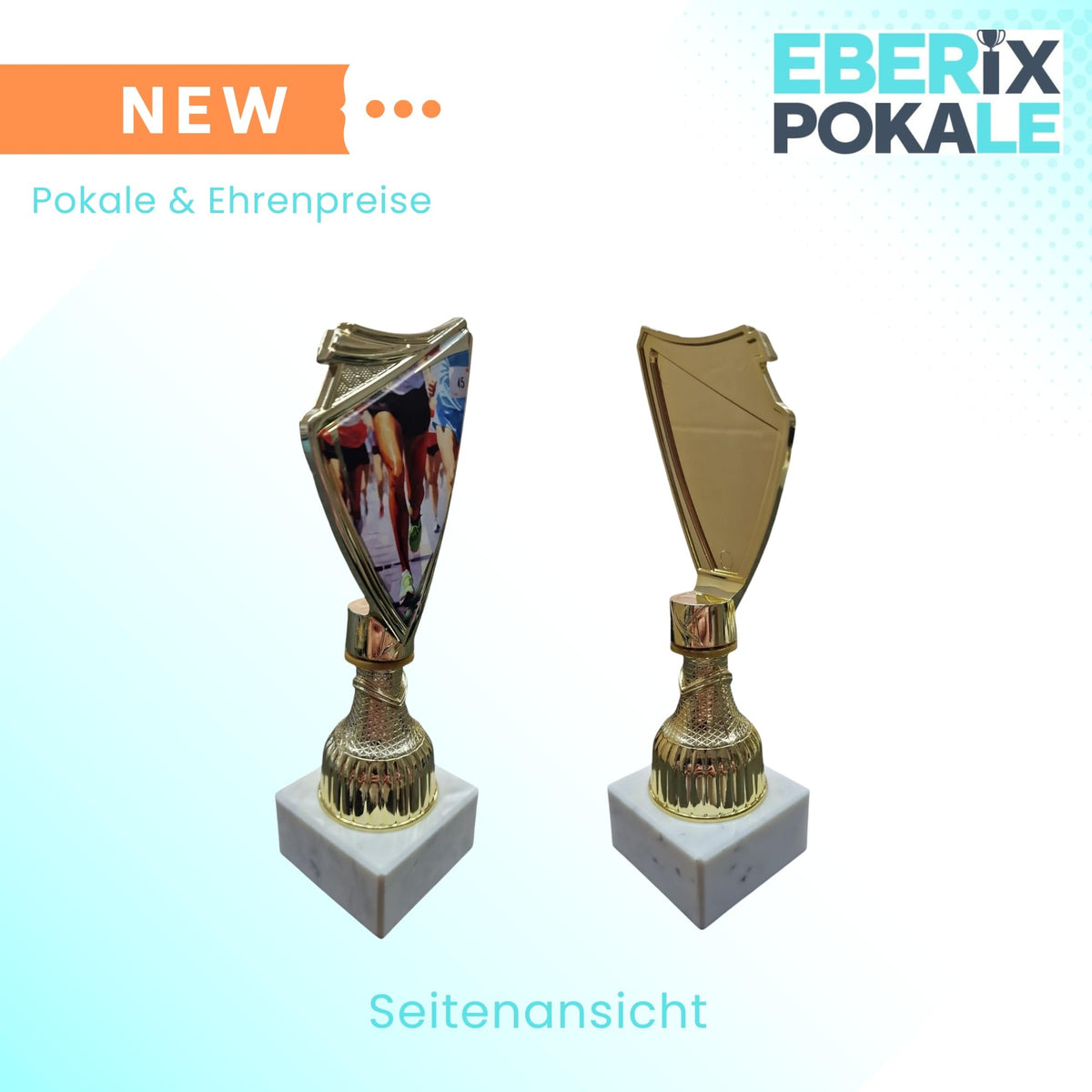 Lauf Pokal 18,5cm Trophäe Award mit Gravur, Läufer Figur für Jogging Event