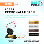 10 cm Eishockey Pokal - Acryltrophäe mit Puck & Tor Motiv - Inkl. Gravur