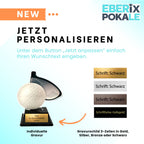 10,5 cm Golf Pokal - XS Acryl Trophäe Award mit Gravurschild - Gold