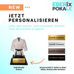 XS Acryl Kampfsport-Pokal 10 cm - Judo & Karate Trophäe mit Gürtel