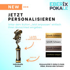 eberix · Angelsport Pokal · mit Wunschgravur · Trophäe mit Fisch-Motiv inkl. Gravur · Siegerpokal für Angelturnier, Vereinsfischen, Fischerfest, Raubfisch-Cup · personalisierbar ·
