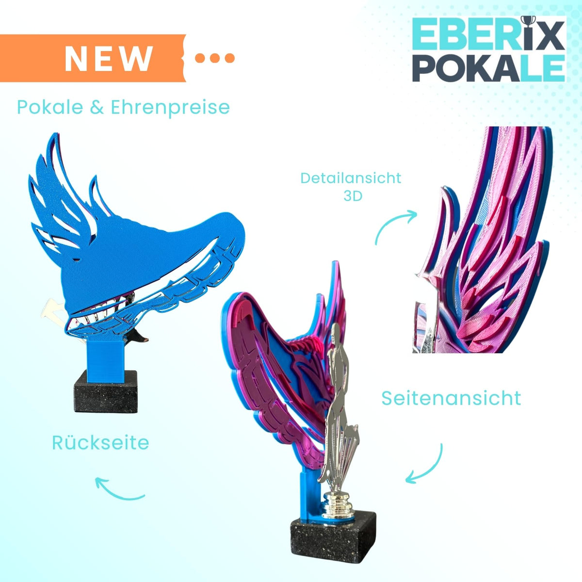 Laufsport Trophäe 27 cm Metallfigur mit 3D-Motiv & Wunschgravur