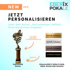 eberix · Musik Notenschlüssel Pokal · mit Wunschgravur · Trophäe für Musikwettbewerb · Siegerpokal für Orchester, Musikschule, Bandwettbewerb · personalisierbar ·