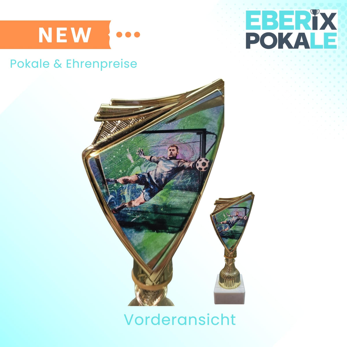 Fußball Torwart Pokal 18.5 cm - Trophäe mit Wunschgravur & Marmorsockel