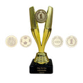 EBERiX POKALE – Pokal 15 cm mit Gravur auf Marmorsockel – wählbar in Gold Silber Bronze – personalisierte Kunststoff Trophäe – Award für Turniere & Events – einzeln oder als 3er-Set