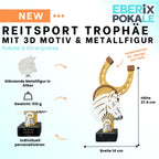 Reitsport Trophäe 27,5 cm Metallfigur mit 3D-Motiv & Wunschgravur