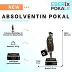 Resin Pokal für Abiturientinnen - 25,5 cm Award mit Gravur für Abschluss