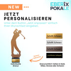 EBERiX POKALE – Metall Golfer Pokal 24 cm hoch – Award aus Metall mit Gravurschild – Golfturnier Trophäe auf Resin Sockel – kein Kunststoff – personalisierbar & sofort überreichbar