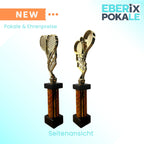 eberix · Tennis Pokal · mit Wunschgravur · Trophäe mit Tennisschläger & Ball Motiv · Siegerpokal für Tennis-Turnier, Vereinsmeisterschaft · personalisierbar ·