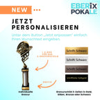 eberix · Go-Kart Motorsport Pokal · mit Wunschgravur · Trophäe mit weißer Glanzsäule · Siegerpokal für Kart-Rennen, Jugendkart, Motorsport-Wettbewerb · personalisierbar ·