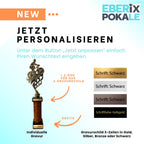 eberix · Fahrrad Pokal · mit Wunschgravur · Stadtradeln Trophäe mit Fahrrad-Motiv · Siegerpokal für MTB-Rennen, Radrennen, Vereinsmeisterschaft · personalisierbar ·