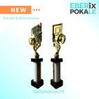eberix · Basketball Pokal · mit Wunschgravur ·Trophäe mit Korb & Ball Motiv · Siegerpokal für Basketballturnier, Vereinsmeisterschaft, Streetball · personalisierbar ·