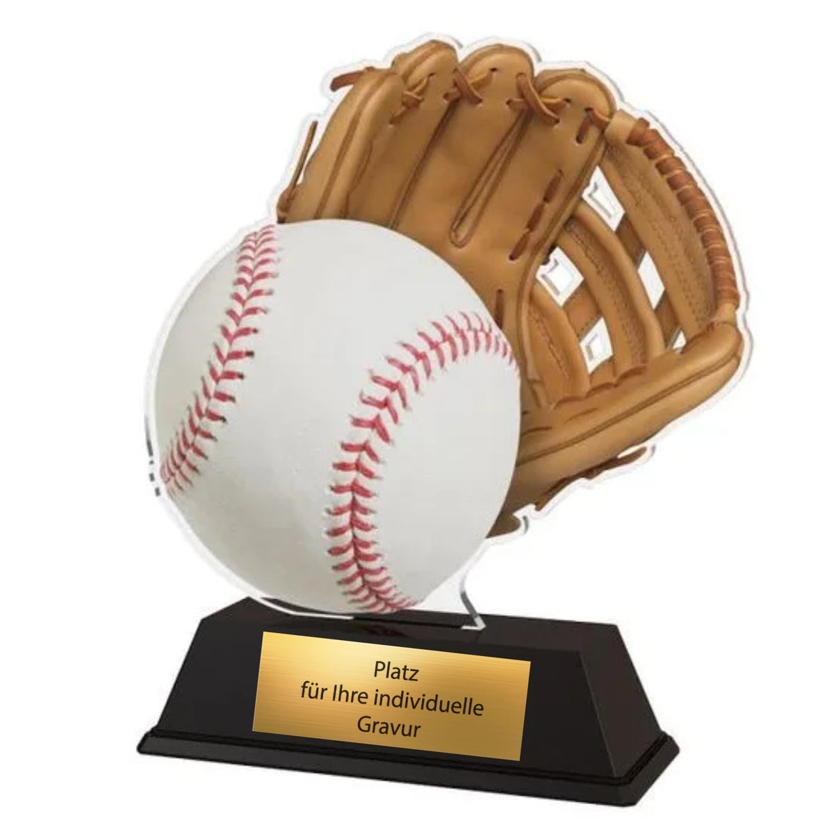 XS Acryl Baseball Pokal 10 cm - Trophäe Award mit Gravurschild