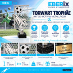 Torwartpokal 27 cm Metallfigur mit Wunschgravur & 3D-Hintergrund