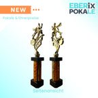 eberix · Laufsport Pokal · mit Wunschgravur · Trophäe mit Läufer-Motiv · Siegerpokal für Marathon, Volkslauf, Sportfest, Vereinsmeisterschaft · personalisierbar ·