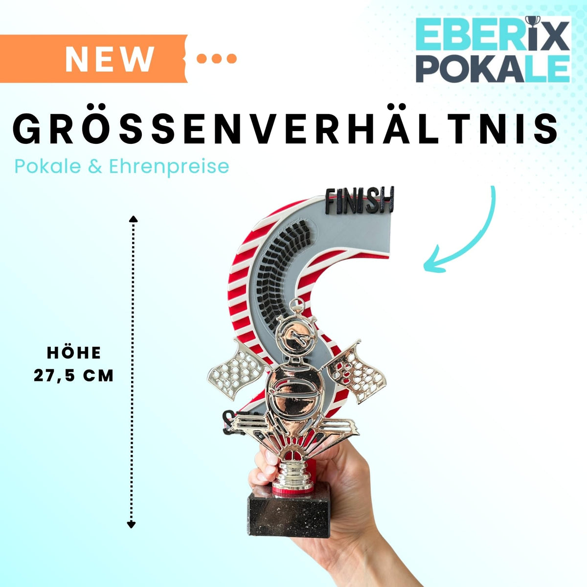 Motorsport Trophäe 27,5 cm Metallfigur mit 3D-Motiv & Wunschgravur