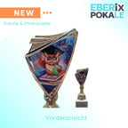 Eberix Eulen Pokal 18,5cm - Trophäe mit Gravur, Marmorsockel & 2D-Motiv