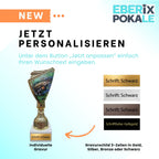 Hecht Pokal Trophäe 18,5 cm - Goldene Angel Auszeichnung mit Marmorsockel