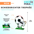14 cm Acryl Fußballpokal - Trophäe für Schiedsrichter mit Pfeife & Ball