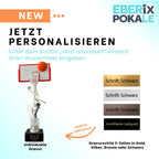 Basketballpokal 28,5 cm Metallfigur mit Wunschgravur & 3D-Hintergrund