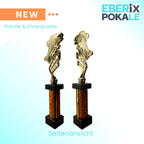 eberix · Angelsport Pokal · mit Wunschgravur · Trophäe mit Glanzsäule · Siegerpokal für Angelturnier, Vereinsfischen, Fischerfest, Raubfisch-Cup · personalisierbar ·