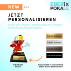 XS Kinderpokal Feuerwehr-Drache 10 cm - Trophäe mit Gravur & Schild