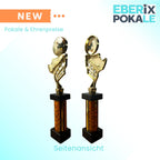 eberix · Fußball Pokal · mit Wunschgravur · Trophäe mit Ball & Schuh Motiv · Siegerpokal für Fußballturnier, Vereinsmeisterschaft, Jugendfußball, Sportfest · personalisierbar ·