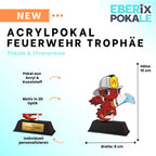 XS Kinderpokal Feuerwehr-Drache 10 cm - Trophäe mit Gravur & Schild