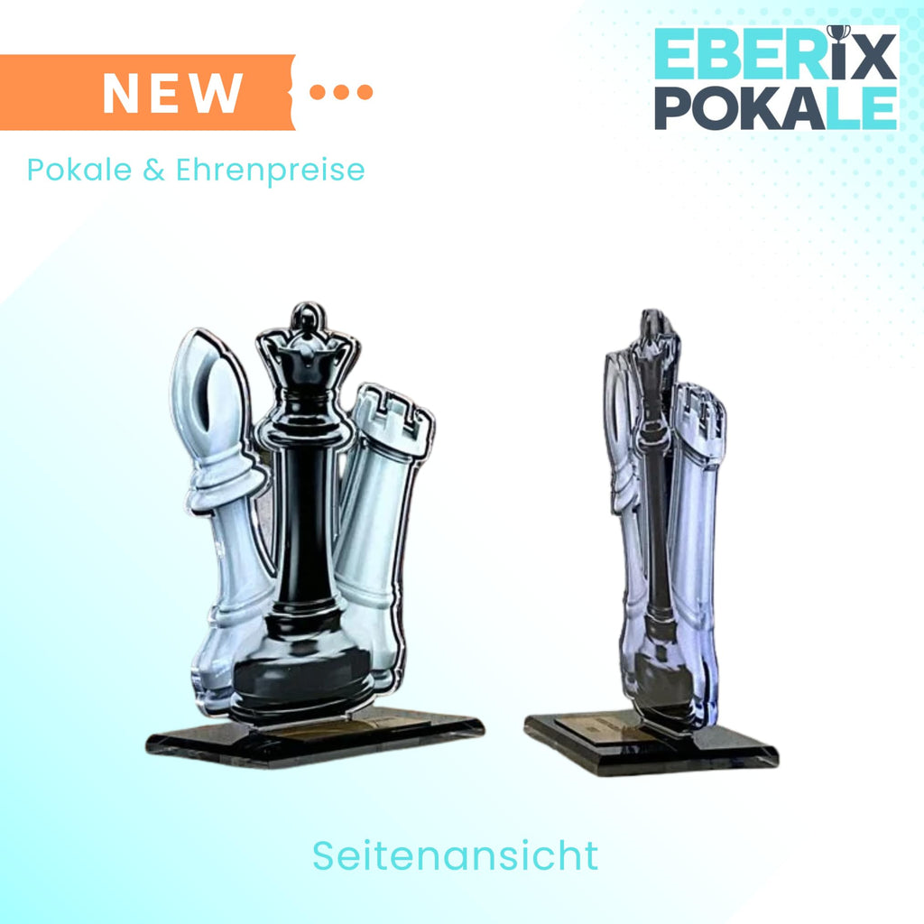 Schach Pokal 80cm mit Gravur - 2D Acryl Award Trophäe für Turniere