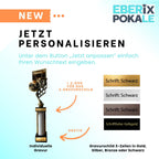 eberix · Basketball Pokal · mit Wunschgravur ·Trophäe mit Korb & Ball Motiv · Siegerpokal für Basketballturnier, Vereinsmeisterschaft, Streetball · personalisierbar ·